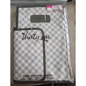 Thirty-One Pack N Pull Caddy Taupe Gingham Organizer Without Tag DEMO USE ONLY